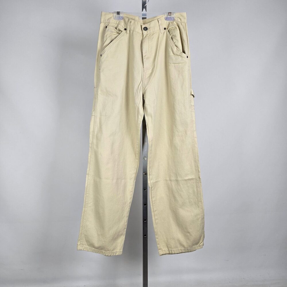 Kuwalla Carpenter Pants Cream Wide Leg Cotton Size 32